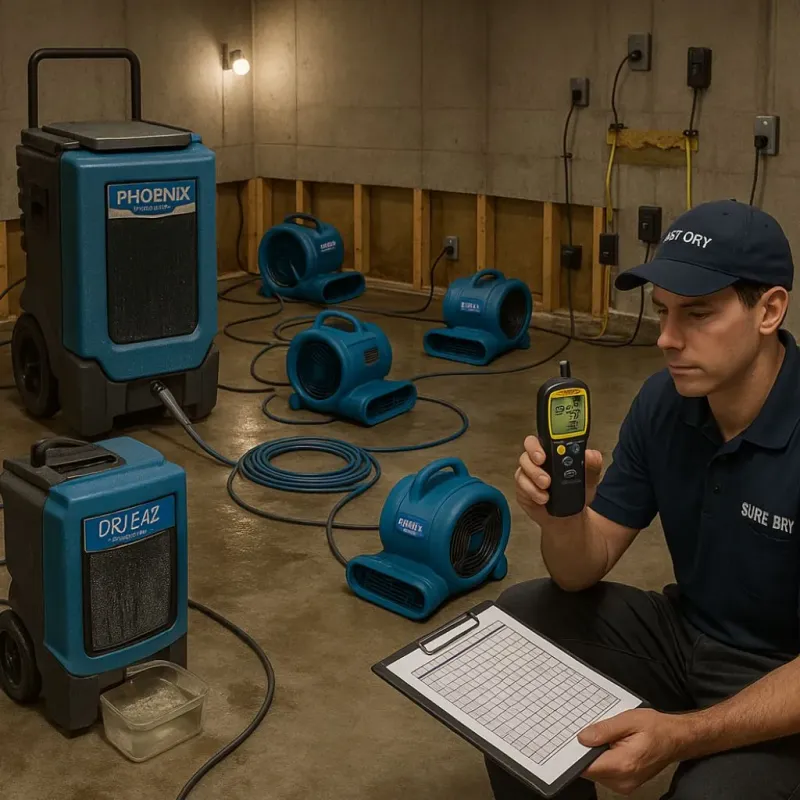 Structural Drying and Dehumidification process in Ironville, KY